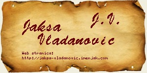 Jakša Vladanović vizit kartica